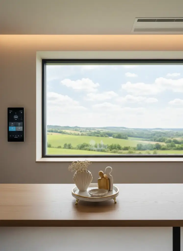 طقم ديكور "صدفة" فاخر - 5 قطع (صينية، مزهرية، وتماثيل) بلمسة ذهبية